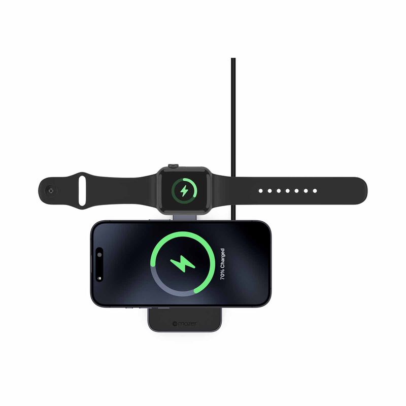 MAZER Qi2 Certified 23w Foldable 3in1 Wireless Charger - Black M-QI2-MAGFOLD05-BK-image 6