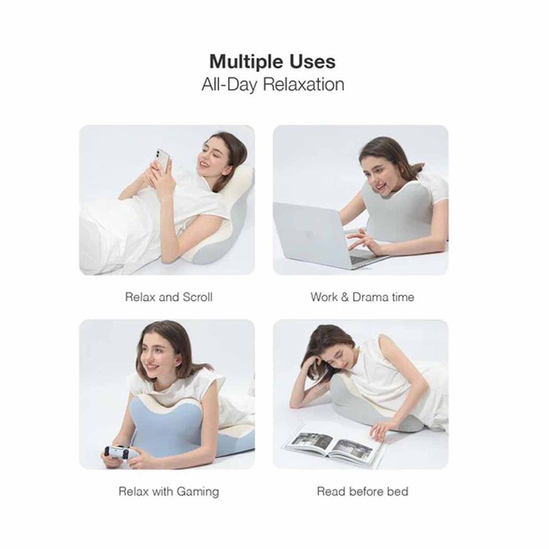 BELLAMI PL Dream Memory Foam Pillow With Cover - Beige + Pink DREAM-image 2