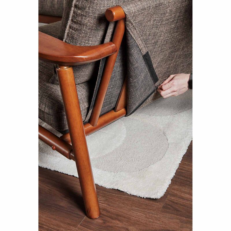 MUZE 1 Seater+ottoman Sofa (fab) Brown Fabric Sofa MERU-image 12