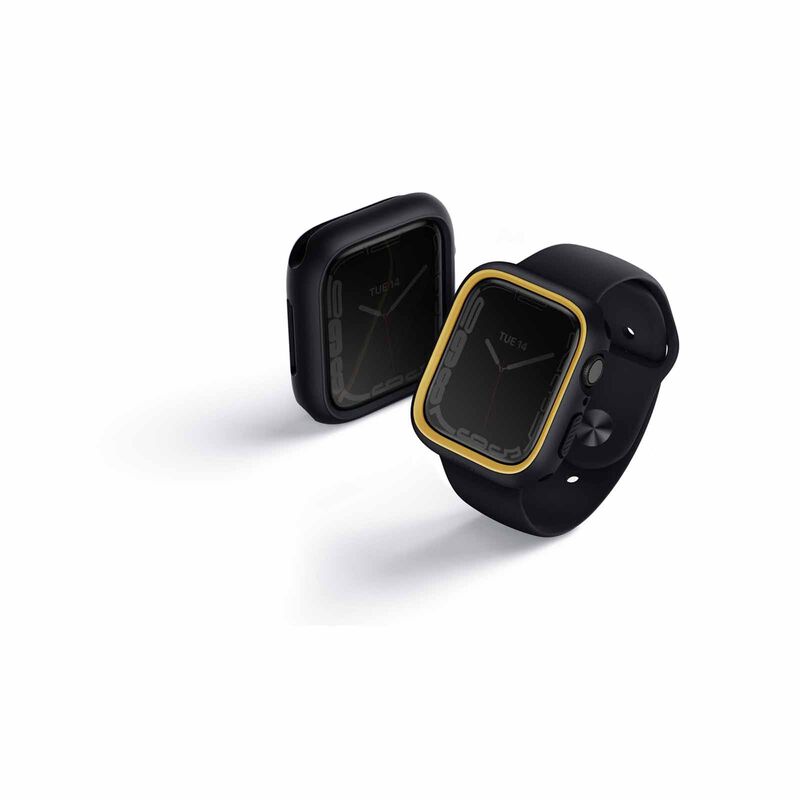 UNIQ Moduo Apple Watch Case With Interchangeable Pc Bezel 45/44mm - Midnight (black/mustard) UNIQ-45MM-MDBLKMUS-image 3
