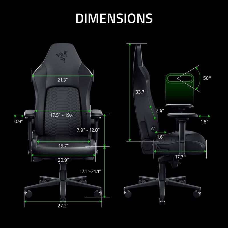 RAZER Iskur V2 Newgen - Ergonomic Gaming Chair W Breathable Comfort - Black RZ38-04900800-R3CA-image 9