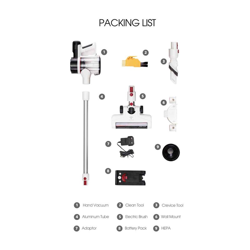 MORRIES 2 In 1 Cordless Stick Vacuum Cleaner (250w) MS-20KPAHCV-image 6
