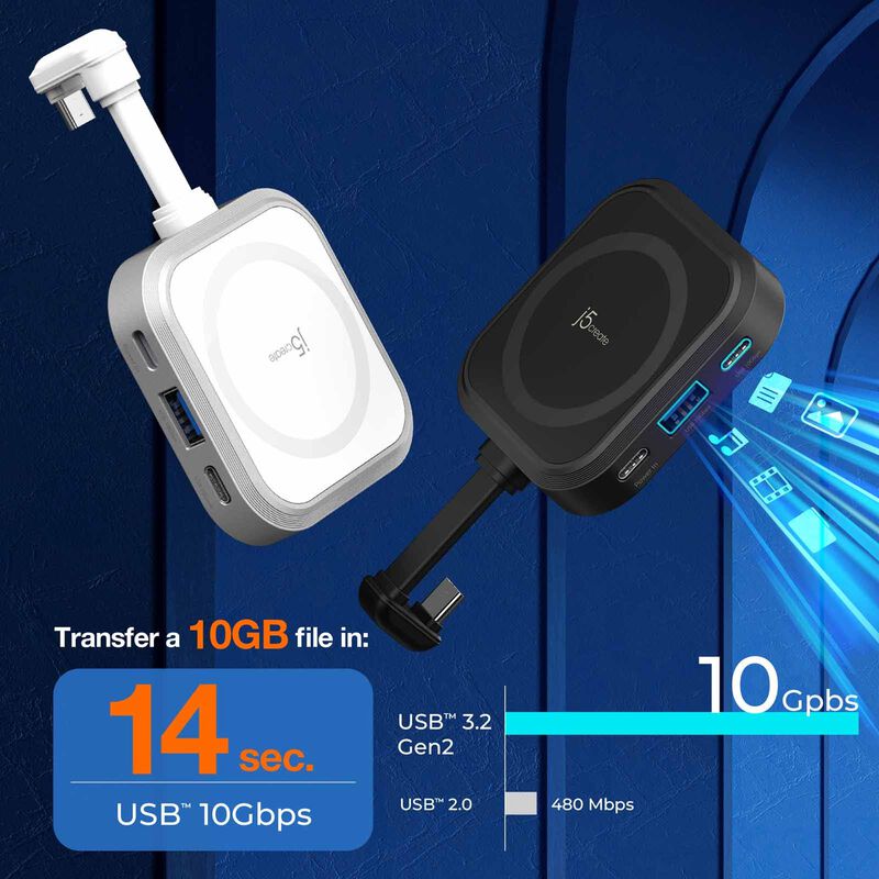 J5CREATE Usb-c Multi-function Hub For Iphone-white JCH168W-image 4