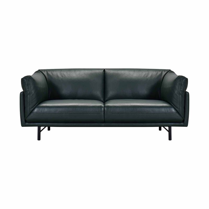 MUZE 3 Seater (fl) C15 Dk Grn Full Leather Sofa MIDORI-image 1