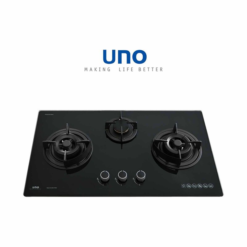UNO 86cm 3-burner Tempered Glass Hob (exclude Installation) - Black UG-8613TRSV BK-image 1