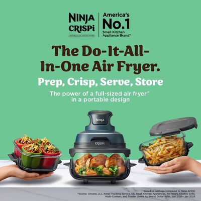 NINJA Crispi Portable Air Fryer (3.8l) - Cyberspace FN101SMGY
