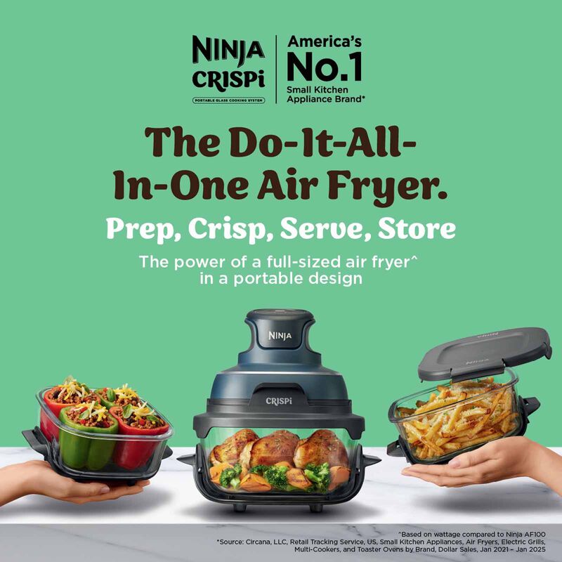NINJA Crispi Portable Air Fryer (3.8l) - Cyberspace FN101SMGY-image 1