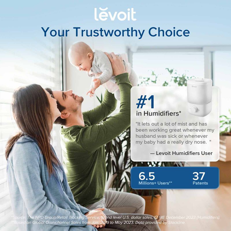 LEVOIT Classic 160 Ultrasonic Cool Mist Humidifier LV-HUMC160WH-UK-image 4