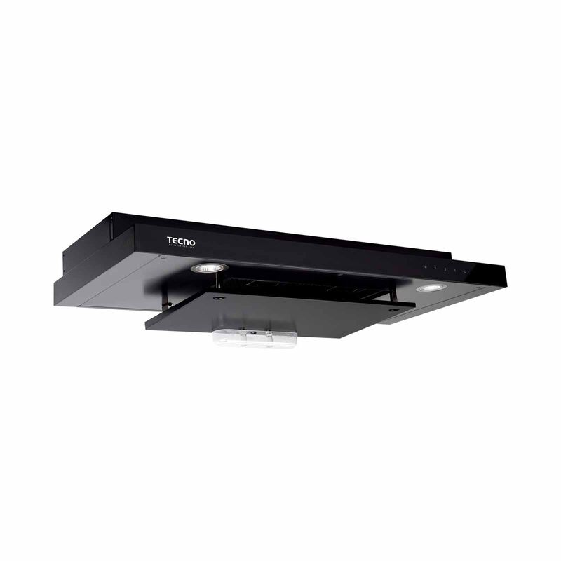 TECNO 90cm High Suction Power Slim Hood - Black (excluide Installation) TCH939-DTCGC-BK-image 1