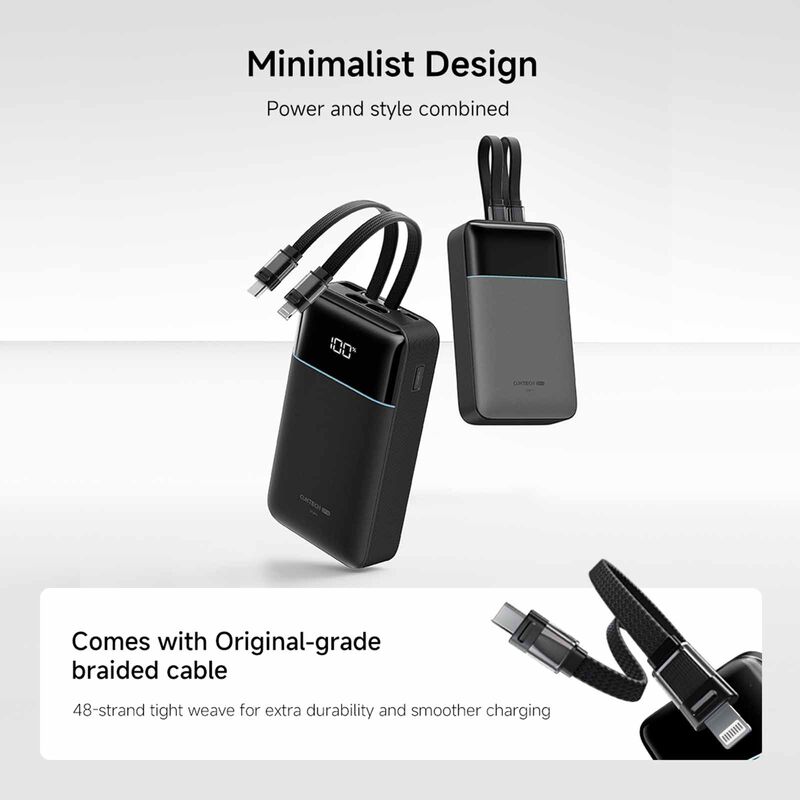 CUKTECH Powerbank 20000mah Pd 40w C+l Cable CKB200NLMXGY-image 4