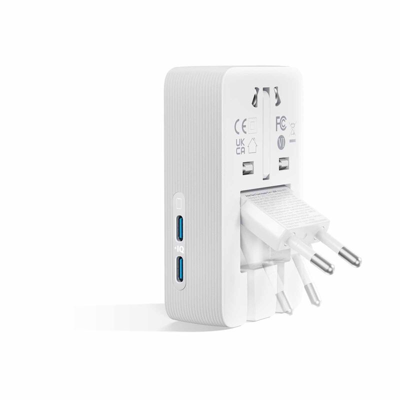ANKER Nano 5-in-1 Travel Adapter 20w 2c+2a Travel Charger A9215 - White A9215H21-image 4