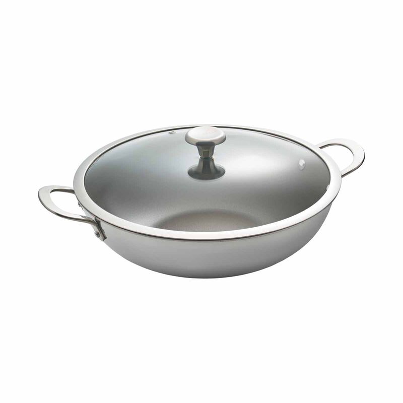CORELLE Duranano Version 1.5 Wok Pan 32cm With Lid (atrium Special Buy) CBDN32KD-HH/SG-image null