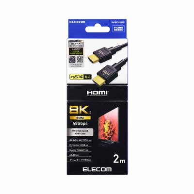 ELECOM Hdmi Cable Ver 2.1 8k Uhdr 2.0m Blk DH-HD21E20BK2