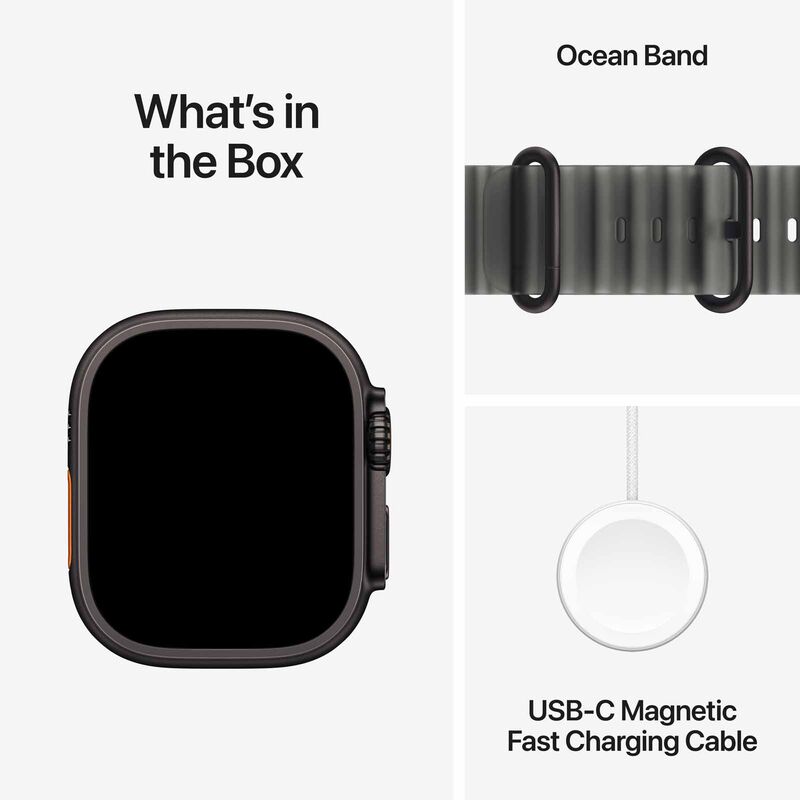 APPLE Watch Ultra 4 Gps + Cellular 49mm Black Titanium Case With Translucent Black Ocean Band MJAY4X/A-image 3