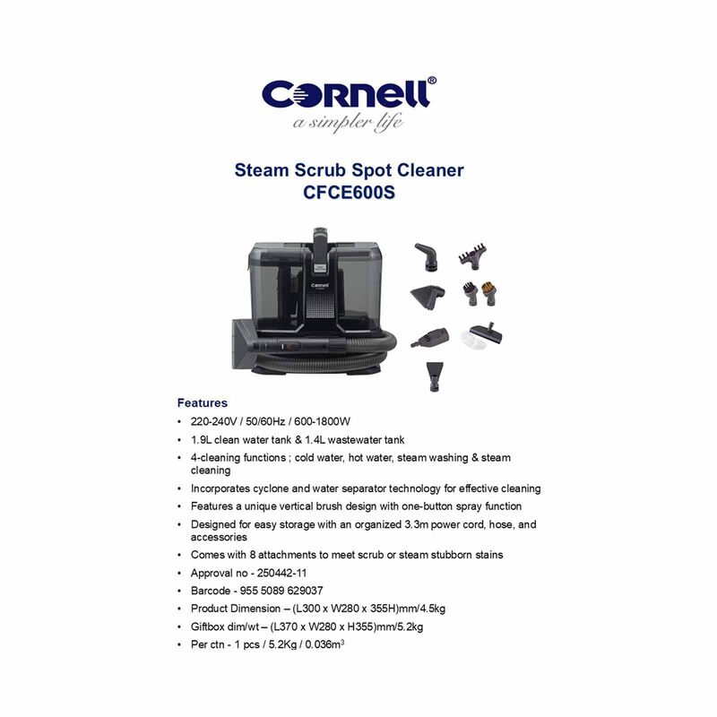 CORNELL Steam Scrub Spot Cleaner CFCE600S-image 18