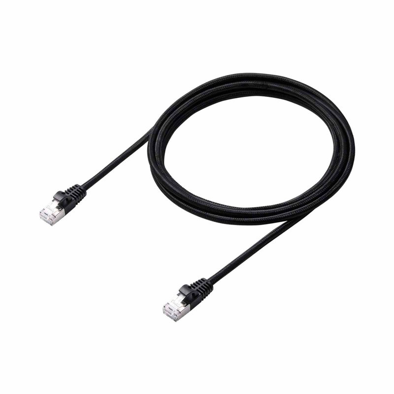ELECOM Cat 8 Lan Cable Mesh 2m - Black LD-OCM/BK20-image 4