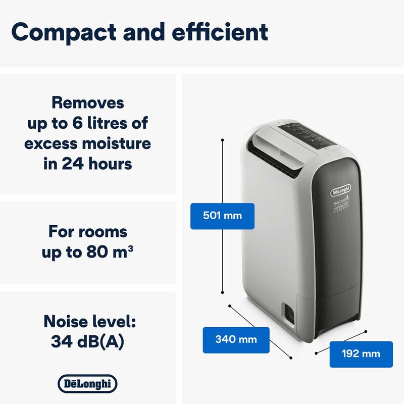 DELONGHI Tasciugo Ariadry Light Dehumidifier (4.5l) DNS65-image 3