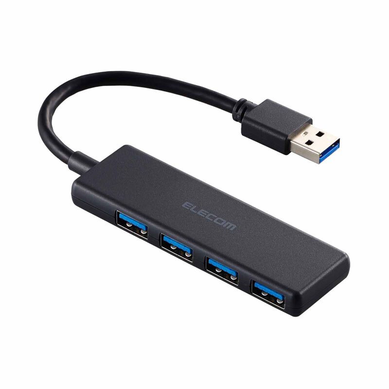 ELECOM Usb 3.0 Bus Power 4 Ports - Black U3H-H040BK-image 1