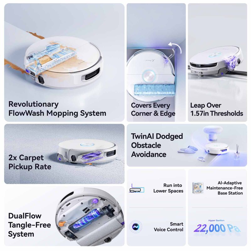 NARWAL Flow (compact Station) Robot Vacuum & Mop Cleaner - White Uk YJCC026 - COMPACT-image 8