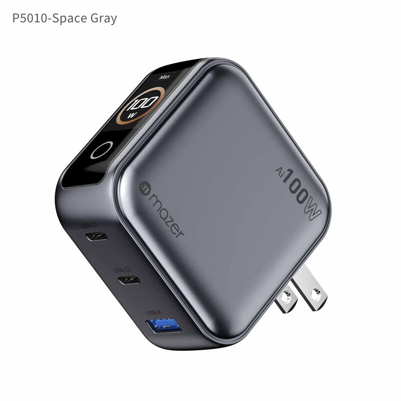 MAZER Ai Prestigegan Pd100w 2c1a Mini Wall Charger-grey M-AI-G100W-V7UK-GY-image 2
