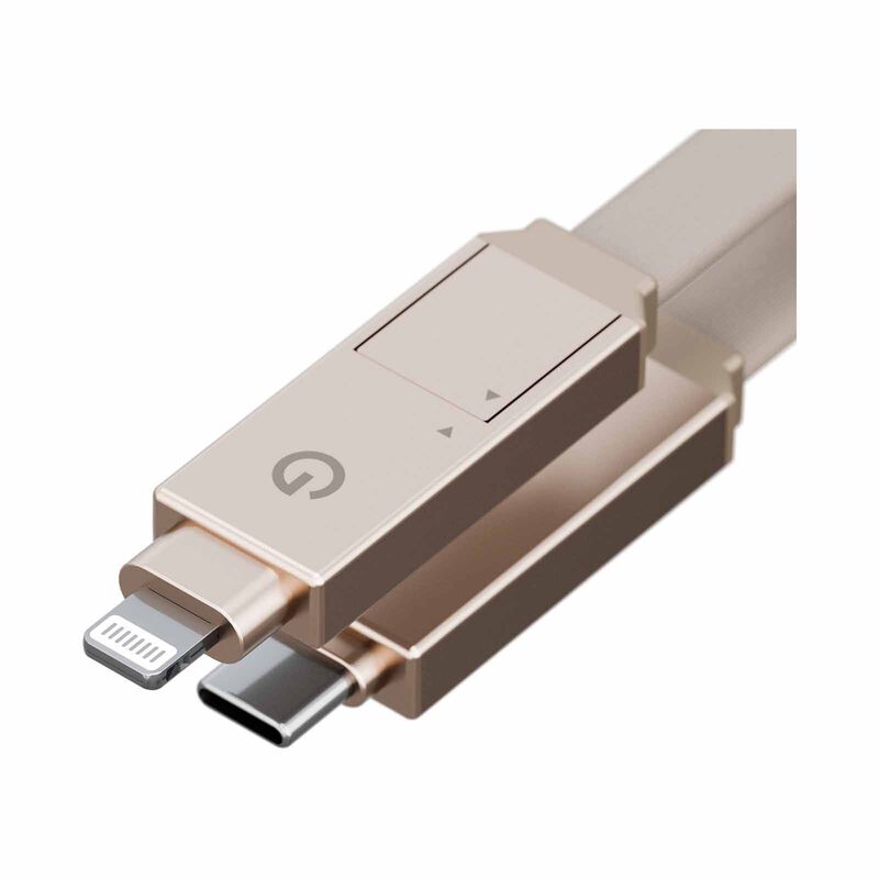 ENERGEA Sheath 2-in-1 C To C + Lightning Cable, 480mbps, 60w, 15cm -gold CBL-60SHTH-GLD015-image 3