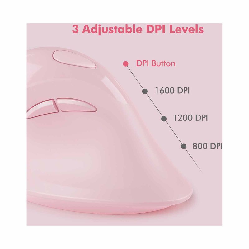 MICROPACK Ergo Life Rf 2.4g Wireless Ergo Mouse - Pink MP-V03W-PK-image 4