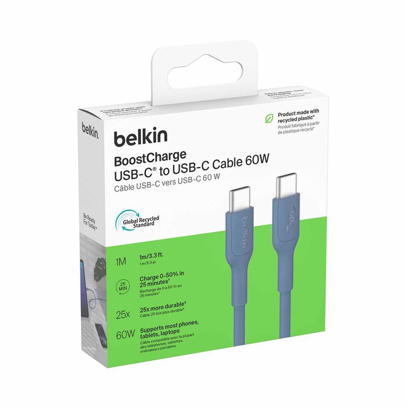 BELKIN Usb-c - Usb-c Cable 60w 2.0, Pcr, 1m, Blue CAB023FQ1MBL-image 3