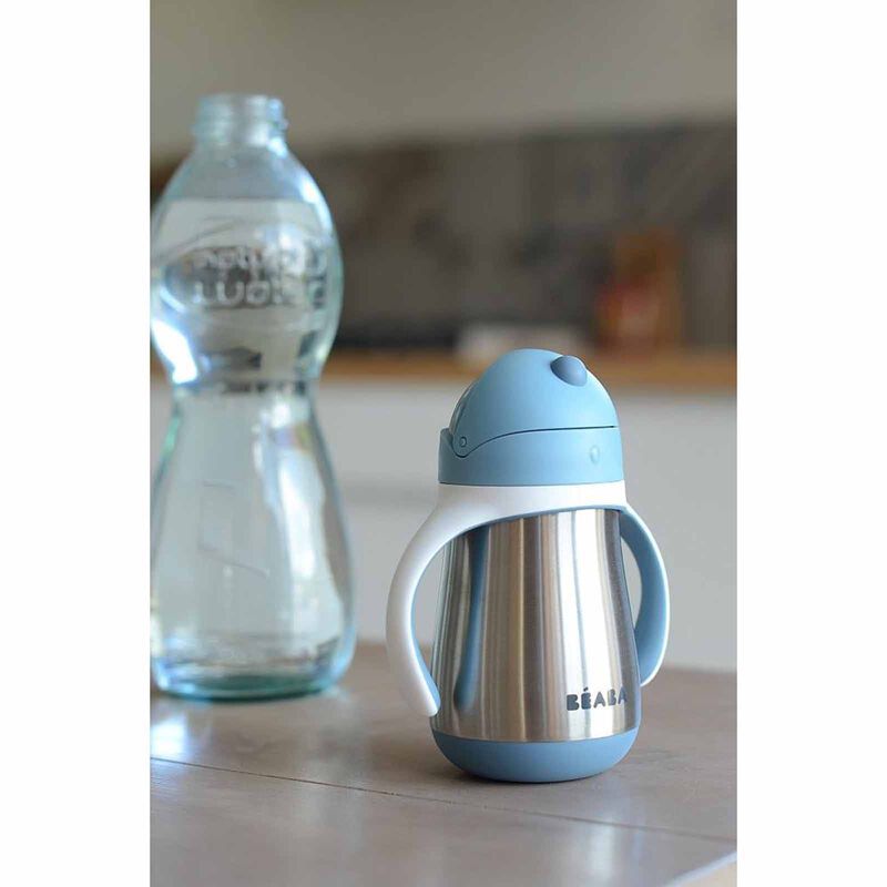 BEABA Straw Cup 250ml - Windy Blue (online) STAINLESS STEEL-image 2