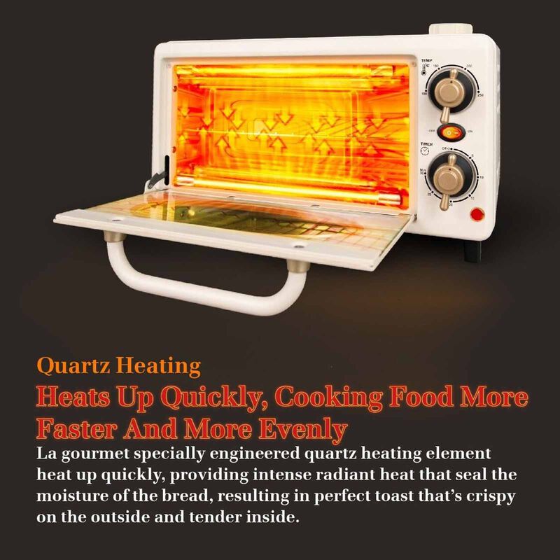 LA GOURMET 10.0l Electric Healthy Steam Toaster Oven - Cream LGELOV420794-image 5