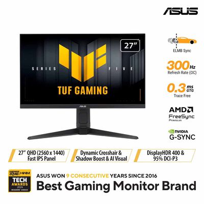ASUS 27in Tuf Gaming Qhd 300hz Gaming Monitor VG27AQML5A