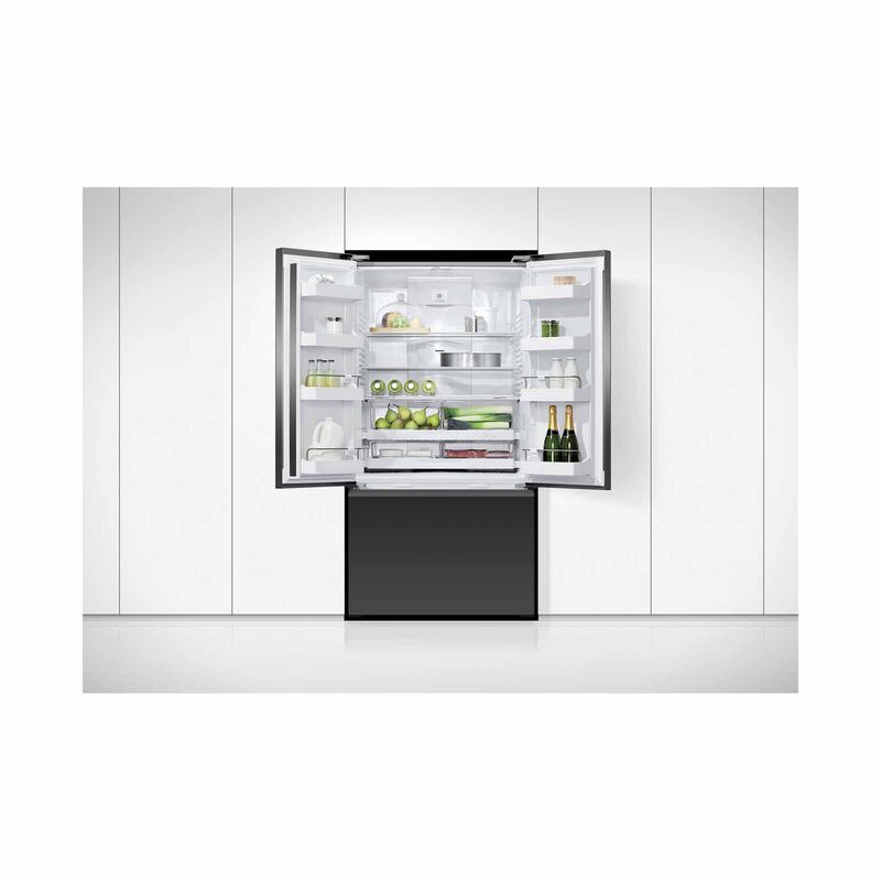 FISHER & P French Door Fridge With Ice & Water (569l)/ ( Black Reccesed Glass ) RF610AZUB7-image 6