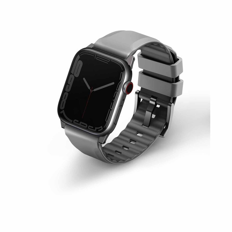 UNIQ Linus Airosoft Silicone Apple Watch Strap 49/45/44/42mm - Chalk Grey (grey) UNIQ-45MM-LINUSGRY-image 1