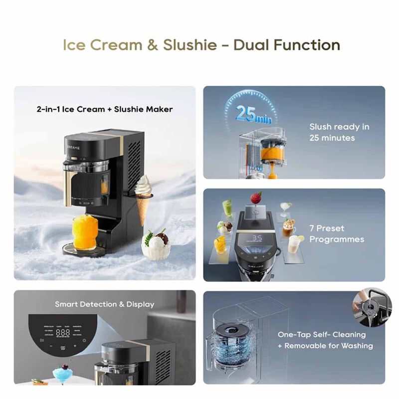DREAME Slm60 2-in-1 Slushie & Ice Cream Maker - Black DM-SLM60-GY-image 3