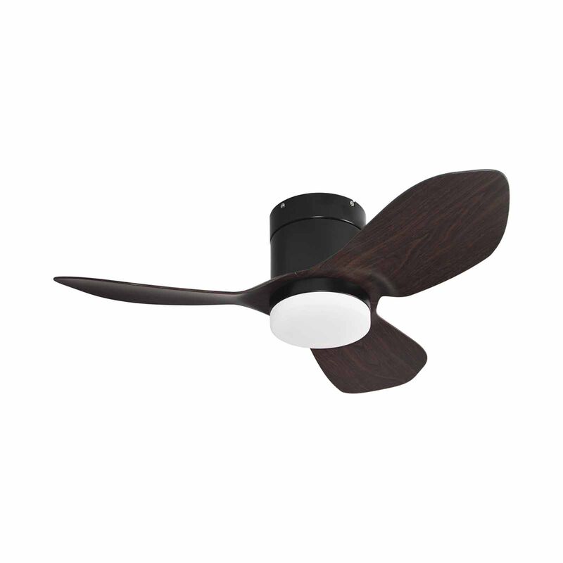 EUROPACE 36 In Bldc Motor Ceiling Fan W/light (black With Dark Wood) ECF36H - BK/DW-image 1