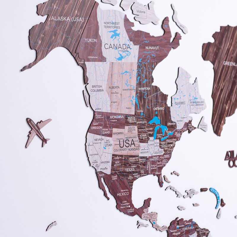 2d Wooden World Map Cappuccino M ENJOY THE WOOD-image 3