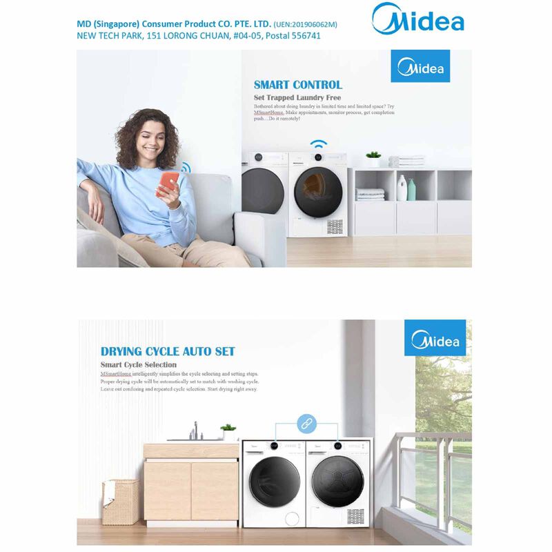 MIDEA Heat Pump Dryer-dark Grey (10kg) MD200H100WT-image 6