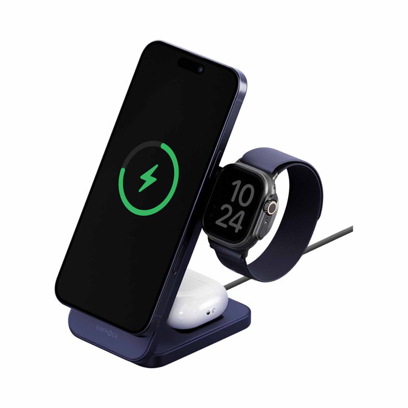 ENERGEA Magtrio 2, 3-in-1 Foldable Qi2 25w Wireless Charger 25w - Indigo Blue MAG-TRIO2-BLU-image 5