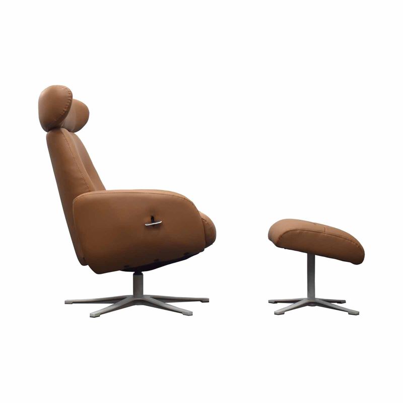 Recliner Chair W Ottoman (sl) Brown Simulated Leather ANIKO-image 5