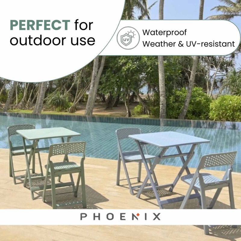 PHOENIX Flip Foldable Square Table Python Dark Green 70 X 70 X 75.9 Cm FLIP-image 4