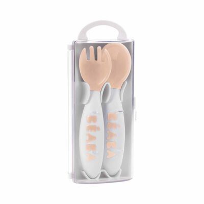 BEABA Training Fork & Spoon With Case - Nude (online) 2ND STAGE