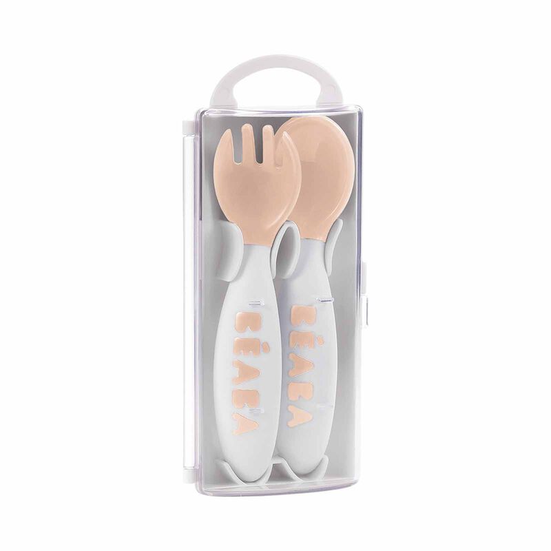 BEABA Training Fork & Spoon With Case - Nude (online) 2ND STAGE-image 1