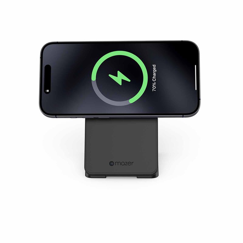 MAZER Qi2 Foldable 3in1 Total 25w Wireless Charging Stand-black M-QI2-MAGFOLD06-BK-image 5