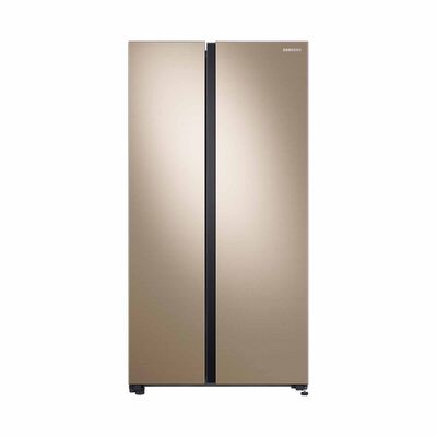 SAMSUNG Side By Side Refrigerator (647l) - Gentle Gold RS62R5006F8/SS
