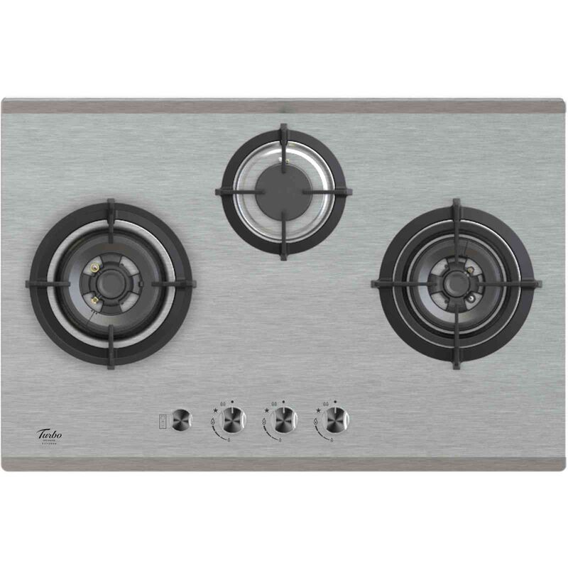 TURBO Built-in 77cm 3 Burner Gas Hob W/ S/valve (excl. Install) T773SSV-image 2