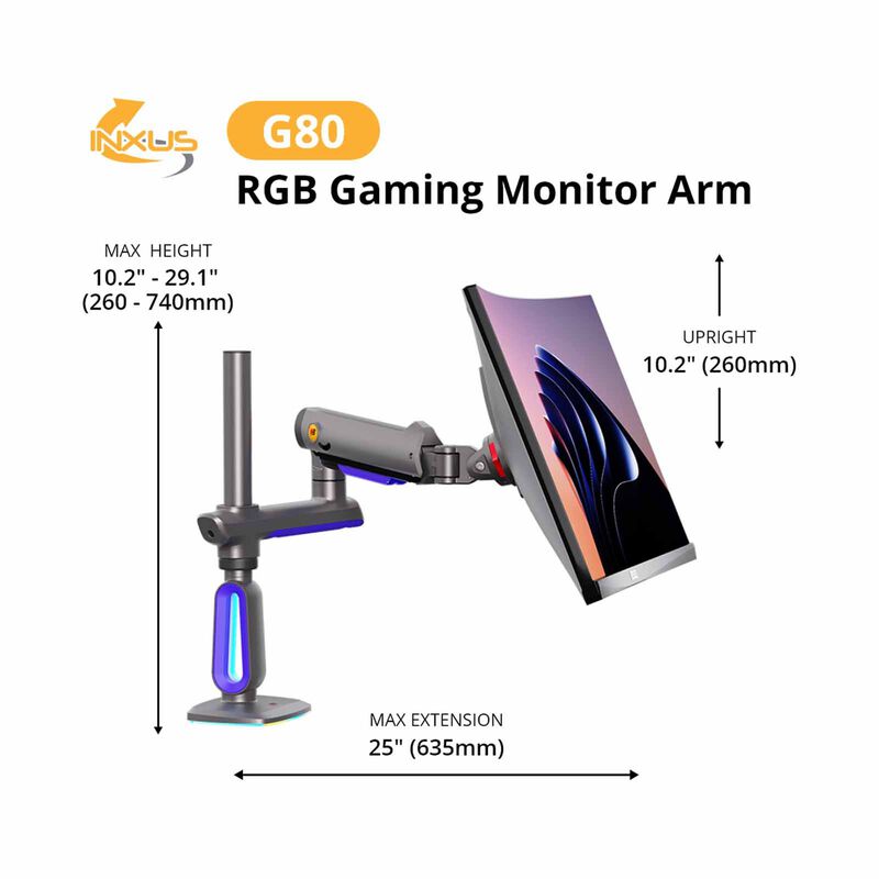 NORTHBAYOU G80 Gaming Monitor Arm Blue G80 BLUE-image 4