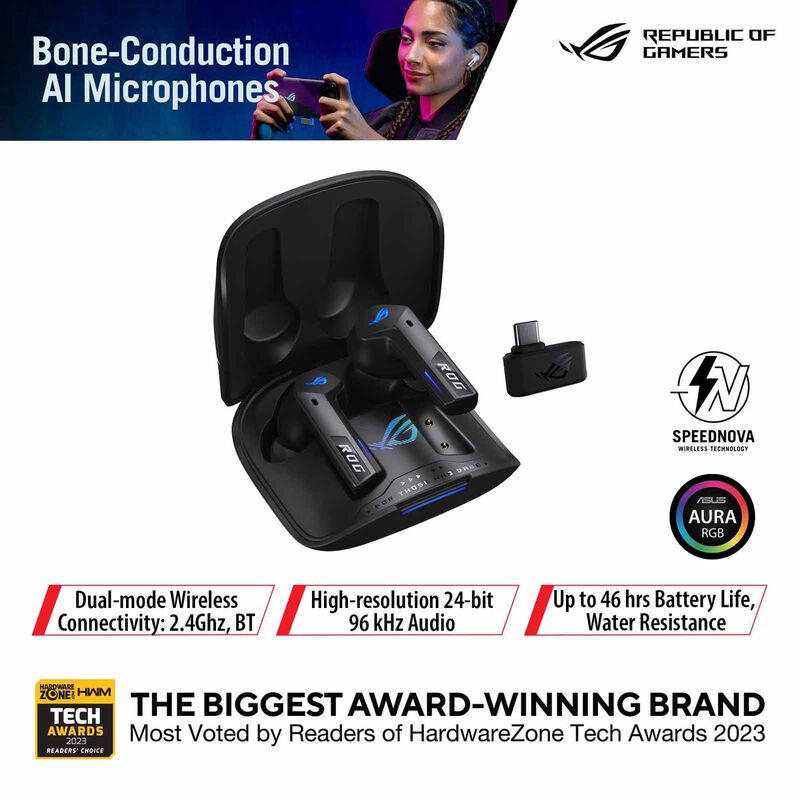 ASUS R55es Rog Cetra Twl Sn ROG CETRA TRUE WIRELESS SPEEDNOVA BLACK-image 3