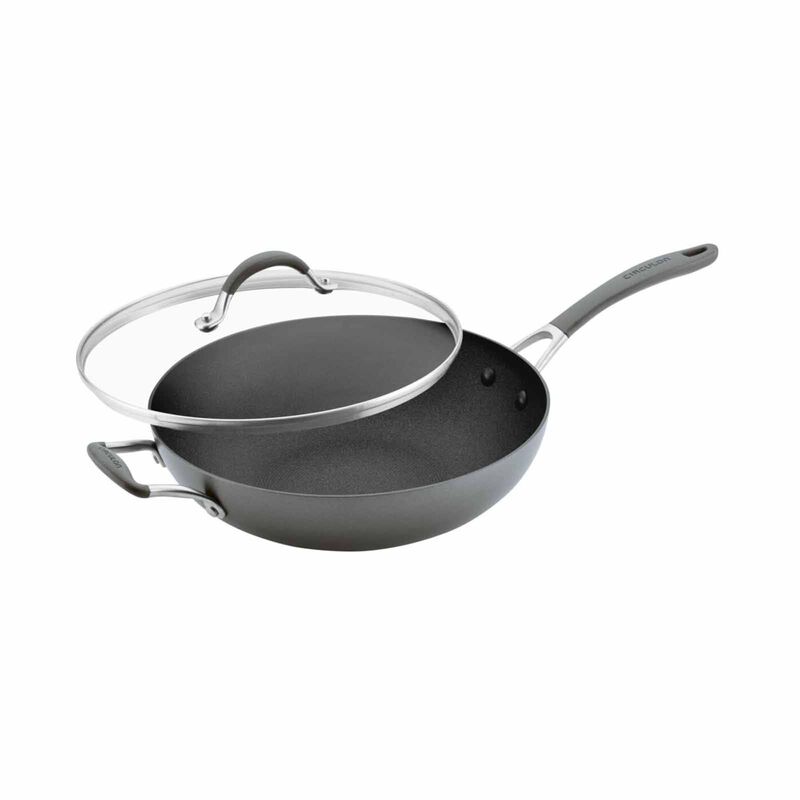 CIRCULON Scratchdefense A1 Nonstick 30.4cm Stirfry With Glass Lid 82205-image 1