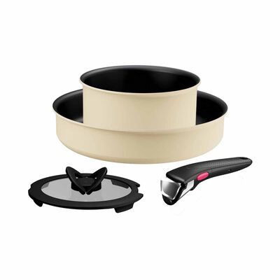 TEFAL Ingenio So Delicious 4pc Ih Cookware Set - Beige L826S4