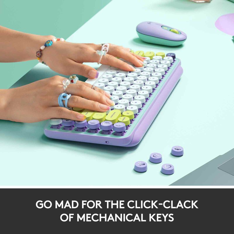 LOGITECH Keyboard Logi Pop Keys Wl Bt Mech Kb Daydream Mint 920-010578-image 4