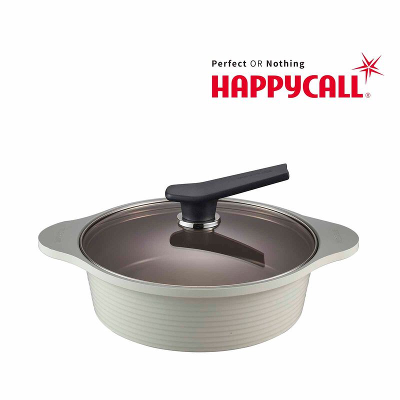HAPPYCALL Onde Ih 24cm Saute Pan - Ivory 4003-1203-image null